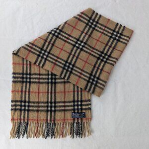 Burberry's Cashmere & Wool Check Scarf Beige – Unisex – Warm Designer Fashion